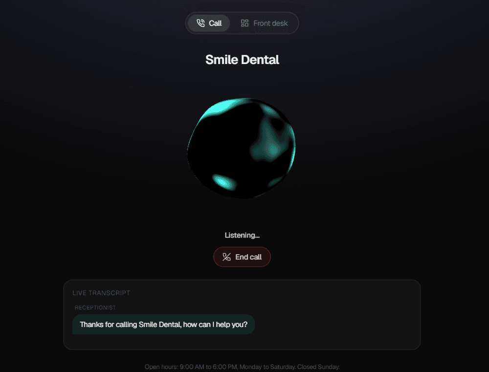 Smile Dental - AI Voice Receptionist